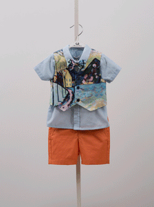 HAND-PAINTED VEST AND SHORTS SET