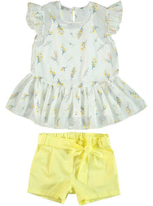 GERBERA DAISY BLOUSE & SHORTS SET