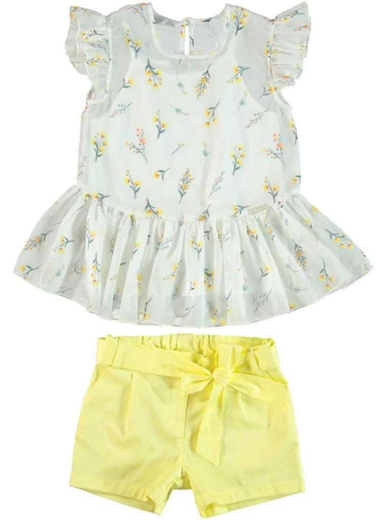 GERBERA DAISY BLOUSE & SHORTS SET