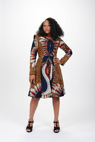 AMARE AFRICAN PRINT JACKET DRESS