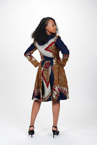 AMARE AFRICAN PRINT JACKET DRESS